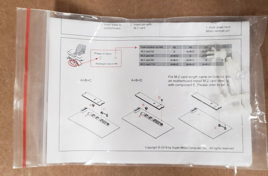 SuperMicro MCP-450-00006-0N Plastic M.2 holder kit for X11 MB