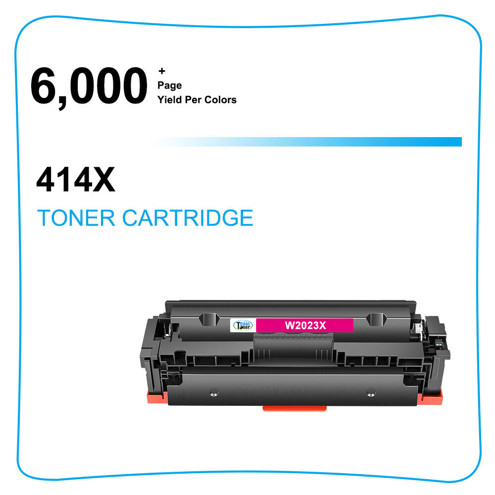 1x W2020X Toner Compatible with HP 414X LaserJet M454dn M454dw Magenta with Chip
