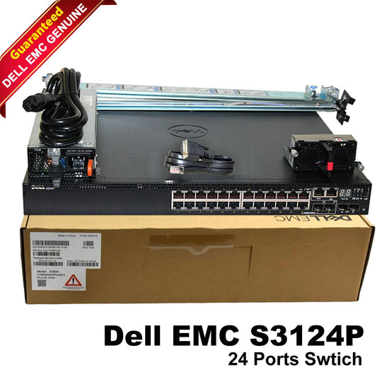 Dell PowerSwitch S3124P 24-Ports 1GbE PoE+ L3 2x 10GbE Switch F8NYC 463-7670