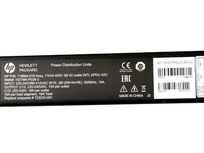 New HP 11kVA 400V 3Ph 42out INTL Basic Power Distribution Unit H5M73A 723227-001