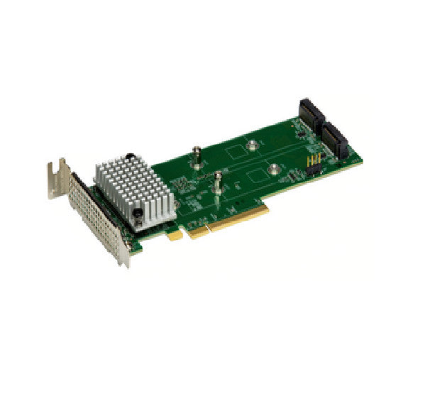 Supermicro AOC-SLG4-2H8M2 LP 2x PCIe Gen 4 Hybrid NVMe/SATA M.2 RAID Boot Storag