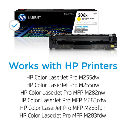 HP 206X High Yield Yellow Original LaserJet Toner Cartridge, ~2,450 pages,
