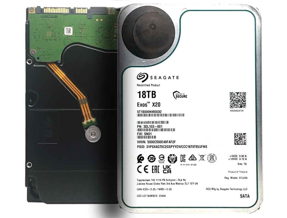 Seagate Exos X20 ST18000NM003D 18TB SATA 6Gb/s 7200 3.5" Enterprise Hard Drive