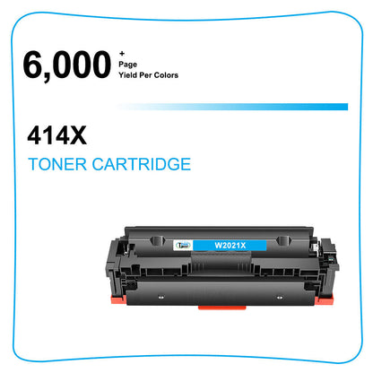 1x With Chip Cyan Toner W2020X Compatible With HP 414X LaserJet M454dn M479fdw