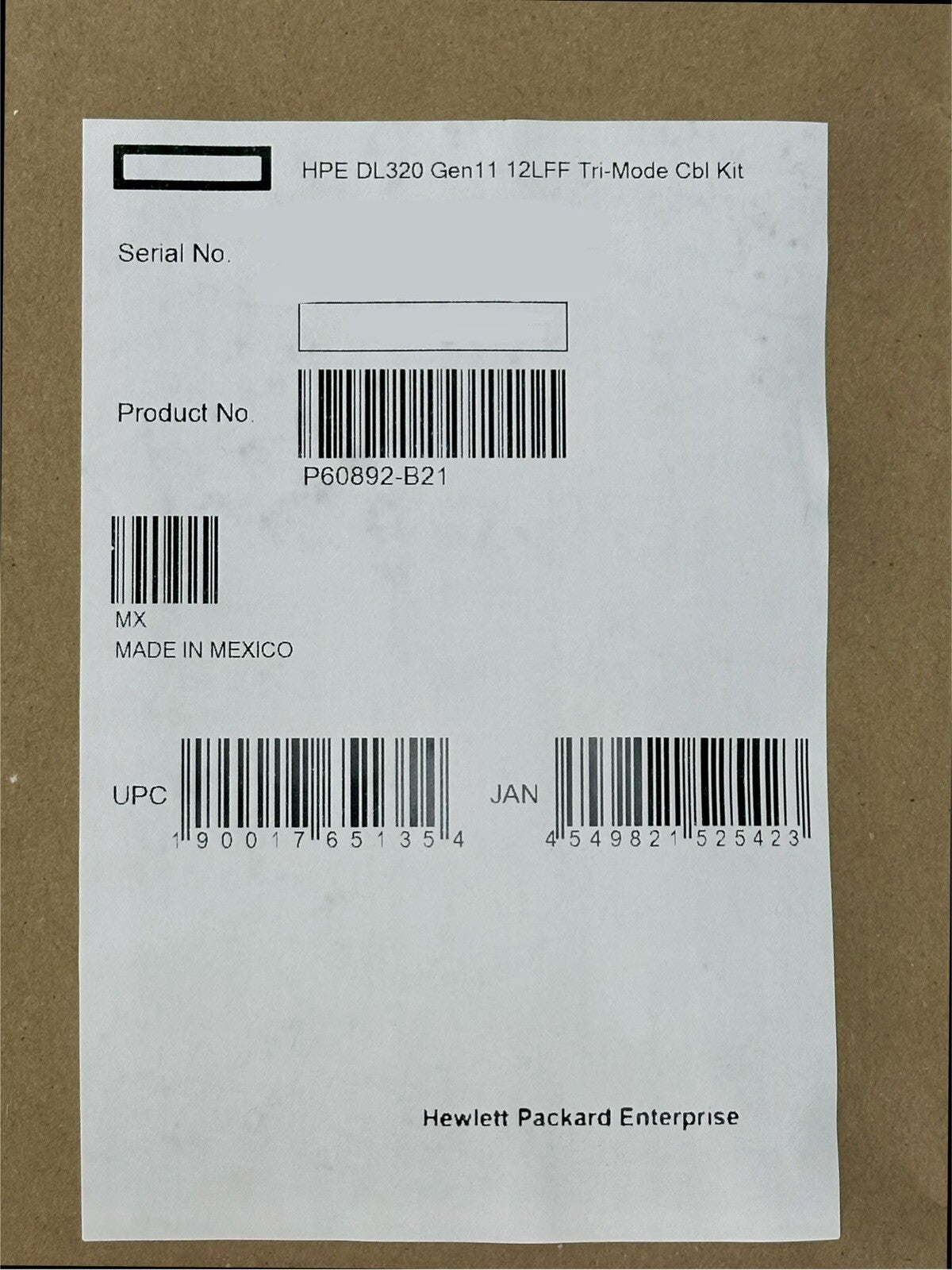 HPE ProLiant DL320 Gen11 12LFF SAS/SATA Tri-Mode Cable Kit P60892-B21 (NOT FOR HOME PC)