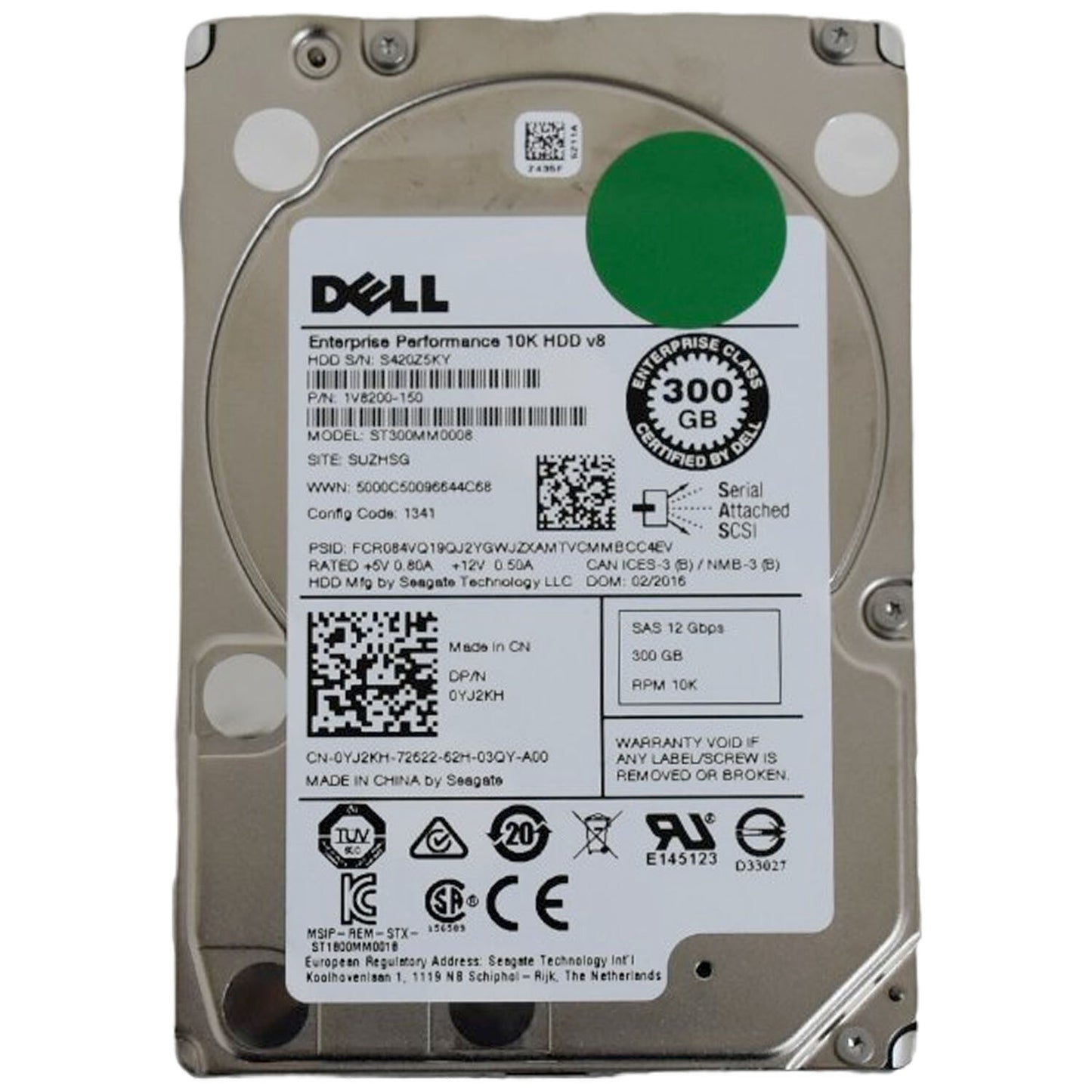 Dell 300GB 10K RPM SAS 12Gb/s 2.5" HDD ST300MM0008 Enterprise Server Hard Drive (NOT FOR HOME PC)