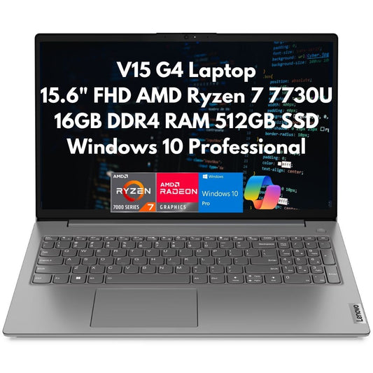 New Lenovo V15 Gen 4 15.6" FHD 8-Core Ryzen 7 7730U 16GB 512GB SSD Cam Win10Pro