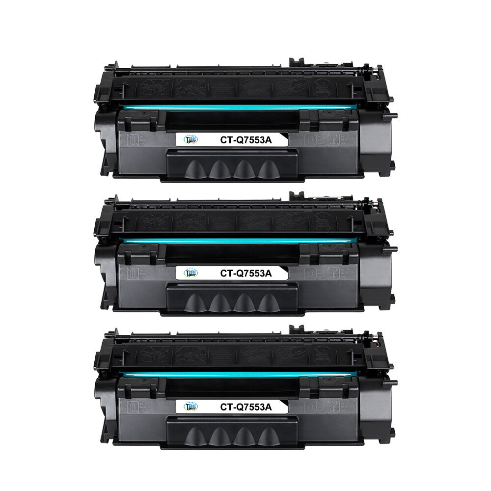 3x Black Toner Compatible with HP Q7553A 53A LaserJet M2727nf MFP P2015d P2015dn