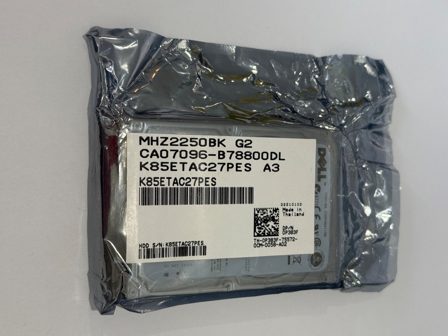 NEW!!! DELL Fujitsu MHZ2250BK G2 250G SATA 2.5" CA07096-B78800DL Hard Drive