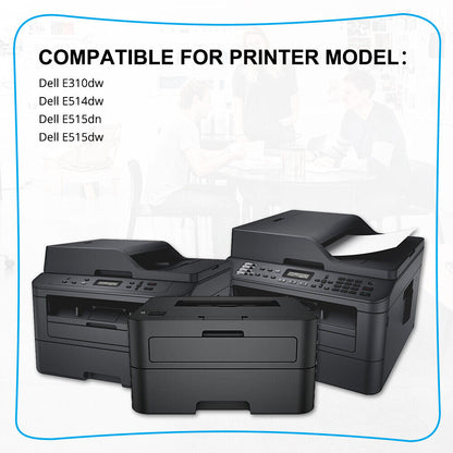12-Pk/Pack E310 593BBKD Toner For Dell E310DW E515DN E515DW E514DW 593-BBKD