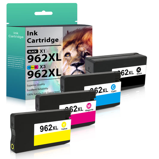 4PACK 962XL High Yield Ink Combo for HP OfficeJet Pro 9015 9016 9025 9010 9020