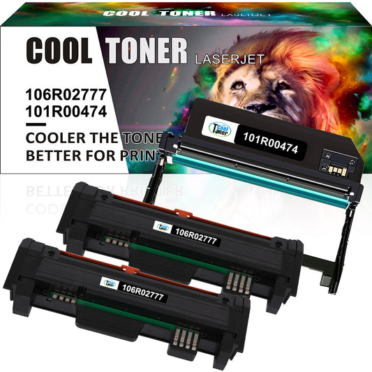 2 Toner + 1 Drum for Xerox 106R02777 101R00474 Phaser 3052 3260 WorkCentre 3225