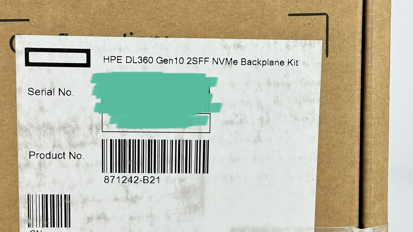HPE DL360 Gen10 2SFF NVMe U.2 Cage+Backplane+Riser+Power+Signal Cable Enable Kit