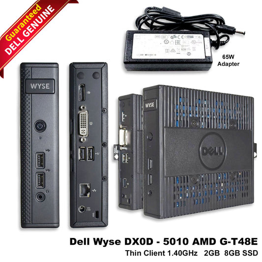 Dell Wyse 5010 Thin Client AMD G-T48E 2GB RAM 8GB SSD ThinOS 8.3_012 RJ-45 H2YVF