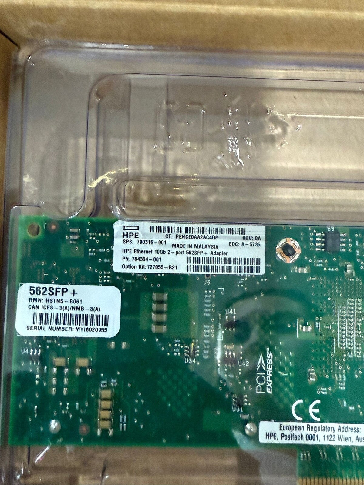 HP HPE 10Gb 2-port 562SFP+ Ethernet Adapter 790316-001 784304-001 727055-B21 LP