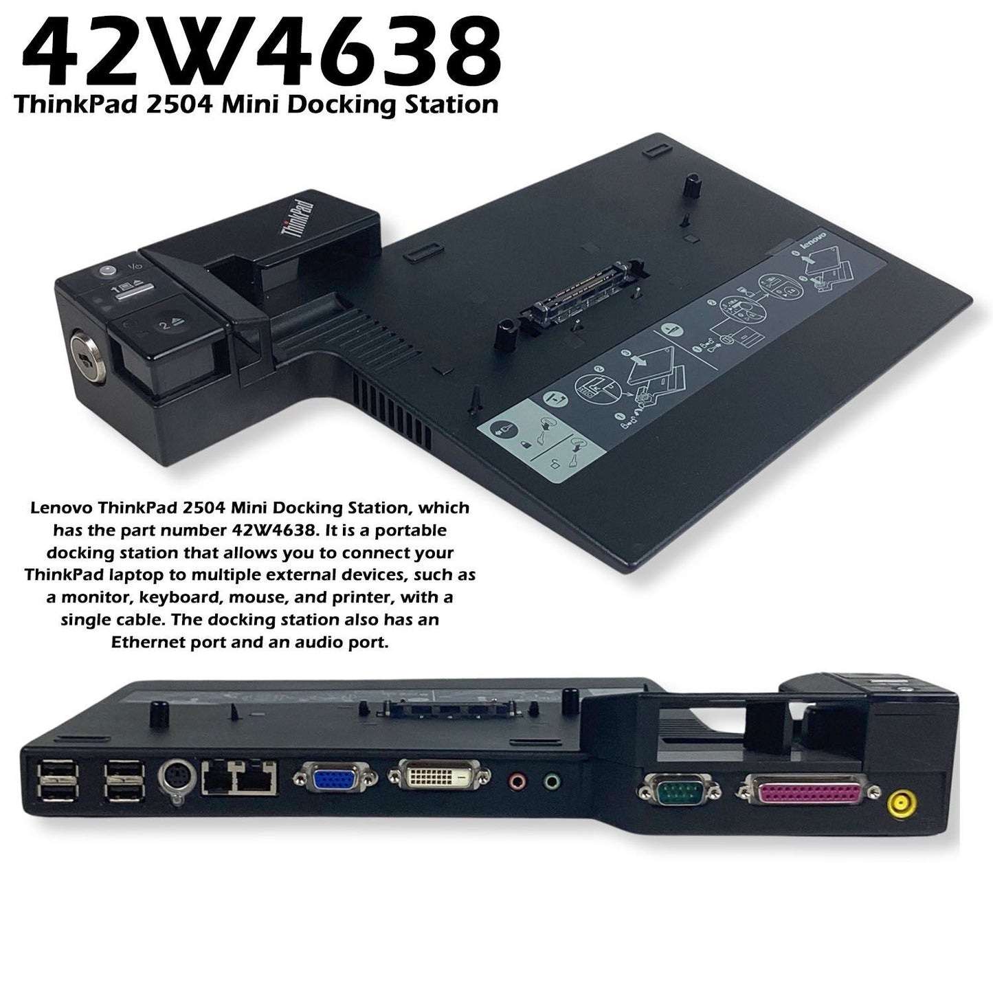 Genuine Lenovo ThinkPad 2504 Mini Docking Station R6X/T6X/Z6X-42W4638
