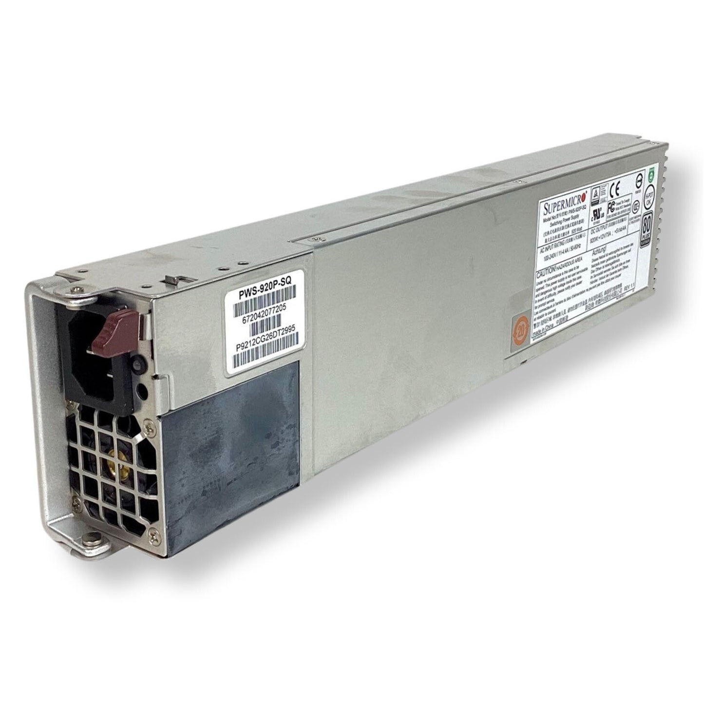 SuperMicro PWS-920P-SQ 920W Redundant 1U 80+ Platinum Switching Power Supply