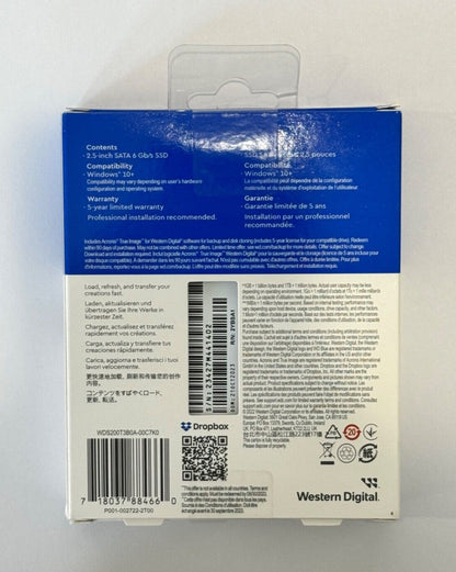 NEW!!! WD Blue SA510 WDS200T3B0A 2 TB Solid State Drive - 2.5" Internal - SATA
