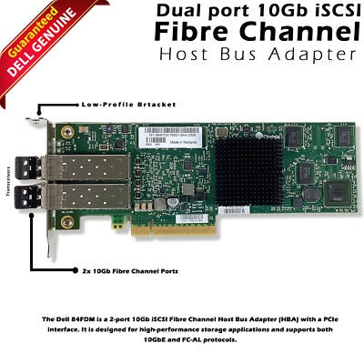 Dell Host Bus Adapter Dual Port PCI-E SAS 2-Port 6Gbps Fibre Channel 84FDM (NOT FOR HOME PC)