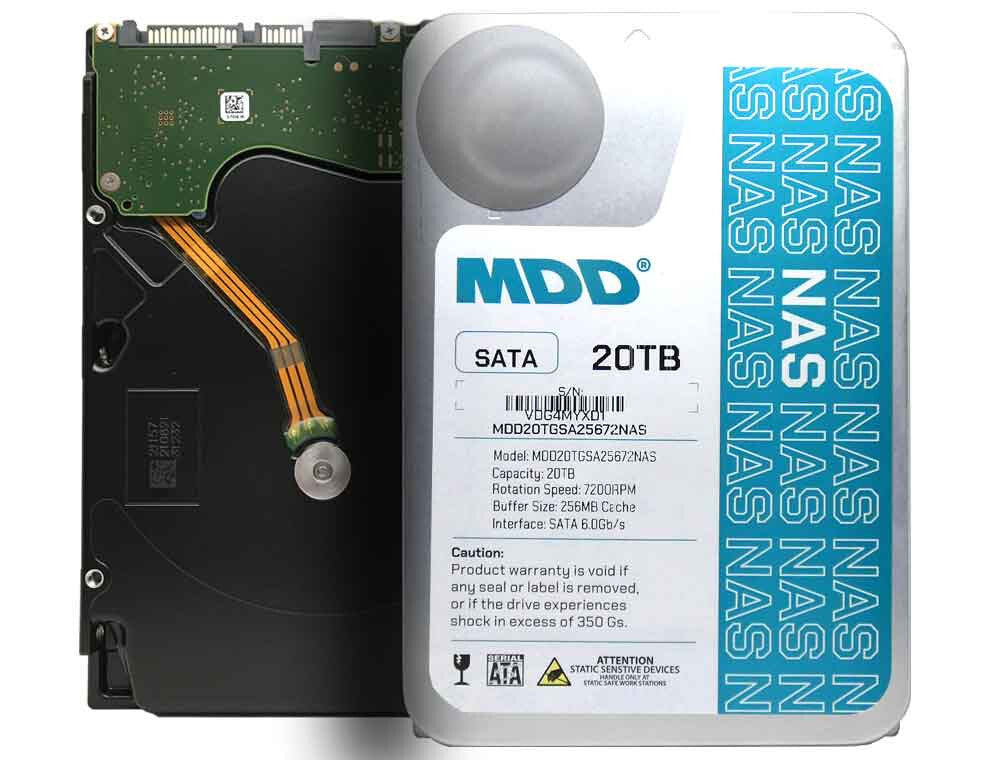 MDD 20TB 7200RPM 256MB Cache SATA 6Gbps 3.5" Internal NAS Hard Drive (RAID, NAS)