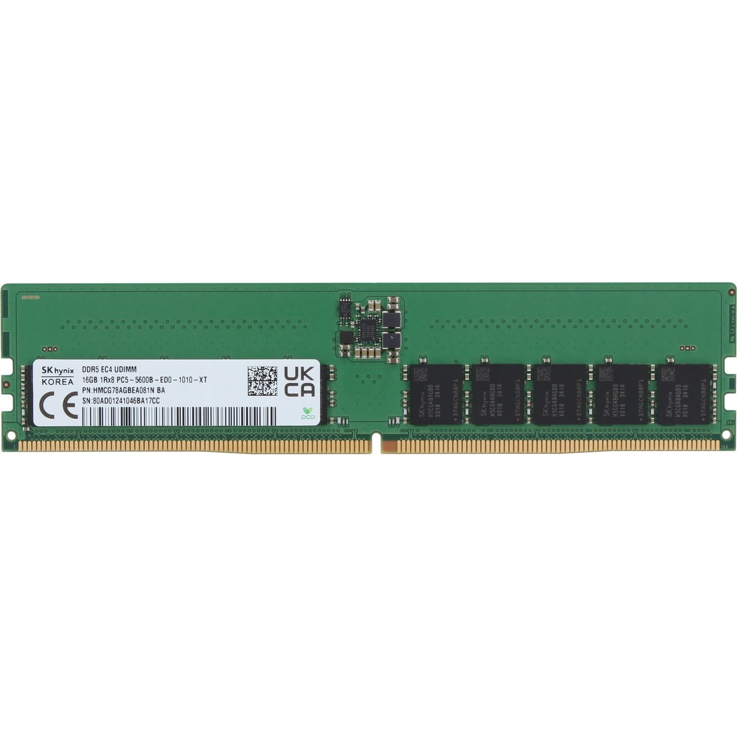 Hynix 16GB 1Rx8 DDR5 ECC UDIMM 5600MT/s Unbuffered (HMCG78AGBEA081N-OSTK) (NOT FOR HOME PC)