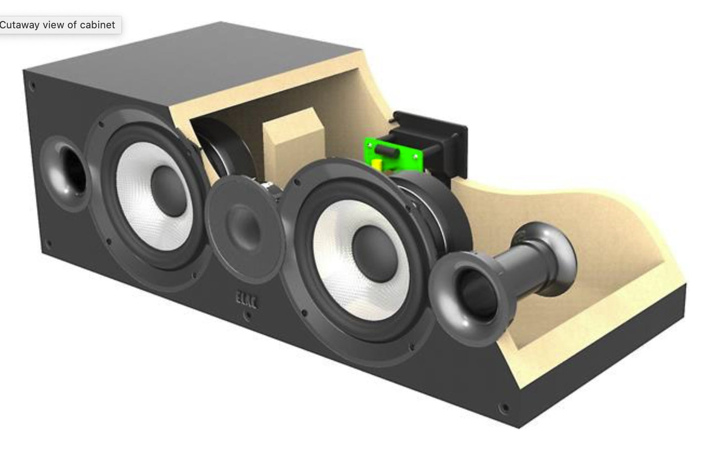 Elac DC62-BK Debut 2.0 Dual 6-1/2" Woofer 2-Way Center Channel Speaker, Black
