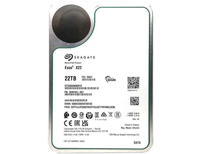 Seagate Exos X22 ST22000NM001E 22TB 7200RPM SATA 6Gb/s 256MB Cache CMR 3.5in HDD