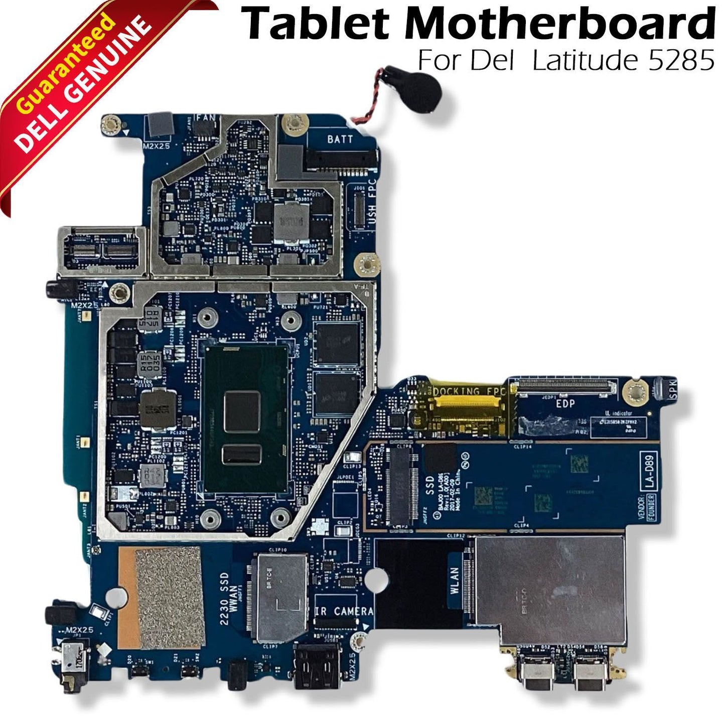 Genuine Dell Latitude 5285 2-In-1 Tablet Motherboard i3-7100U 2.4GHZ 4GB D4VVK