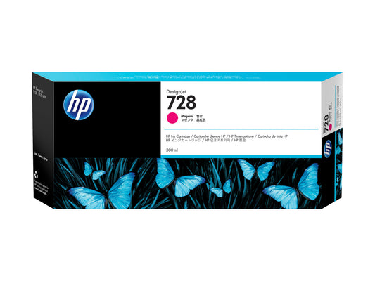 HP 728 300-ml Magenta DesignJet Ink Cartridge, F9K16A