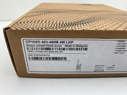 Motorola CP100D UHF Digital Portable Radio 403-480 MHz Model# AAH87YDH9JA2AN