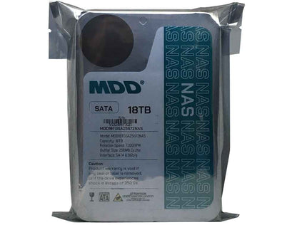 MDD 18TB 7200RPM 256MB Cache SATA 6Gbps 3.5" Internal NAS Hard Drive (RAID, NAS)