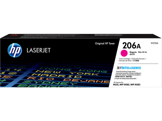 HP 206A Magenta Original LaserJet Toner Cartridge, ~1,250 pages, W2113A