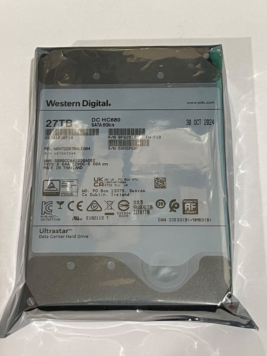 Western Digital 0F62815 WSH722870ALE604 27TB DC HC680 SATA HM-SMR HDD