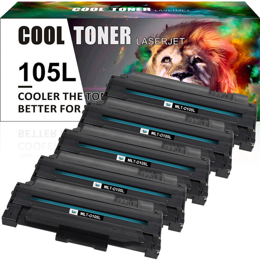 5 Pack MLT-D105L Toner For Samsung ML-2525 ML-2525W ML-2545 SCX-4623F