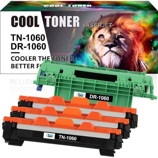 3x TN1060 1x DR1060 Toner Drum Compatible With Brother HL-1112 MFC-1810 DCP-1510