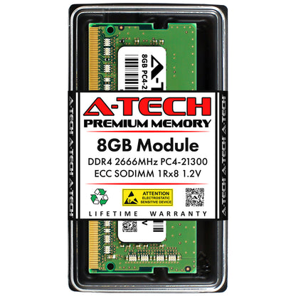 A-Tech 8GB 1Rx8 PC4-21300 DDR4 2666 MHz ECC Unbuffered SO-DIMM Server Memory RAM (NOT FOR HOME PC)