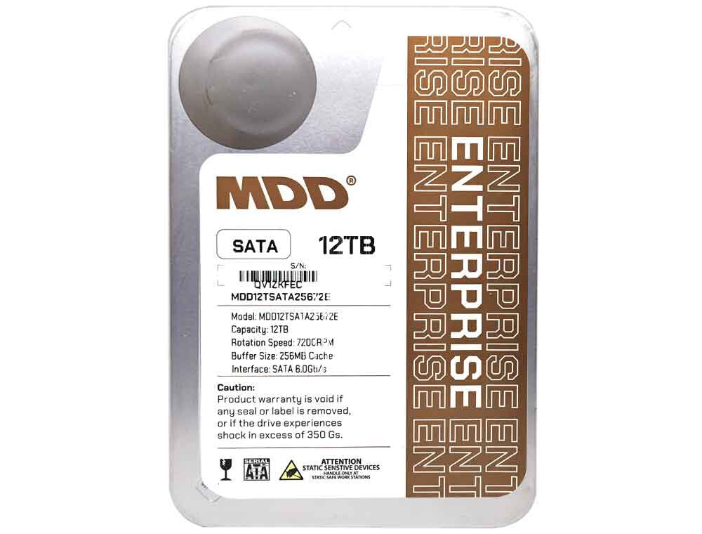MDD 12TB 256MB Cache 7200RPM SATA 6.0Gb/s 3.5in Enterprise, NAS, CCTV Hard Drive