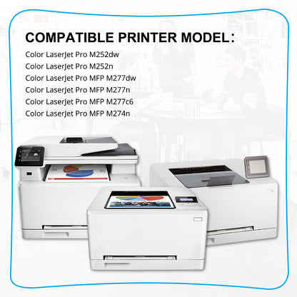 8PK Toner CF400A 201A Color Compatible With HP Laserjet M252dw M277n M277 M252