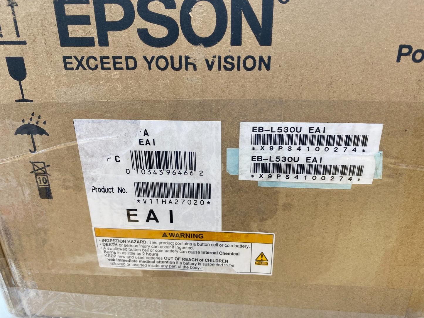 Epson PowerLite L530U Full HD WUXGA 3LCD Laser Projector (V11HA27020)