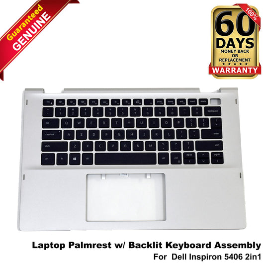 Dell Inspiron 5406 2-in-1 Backlit Keyboard Palmrest Assembly VJ41D M0H4C WY9N3