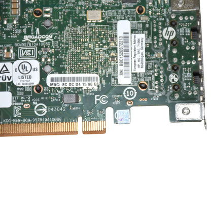 HP 530T 10Gb 2-Port PCIe Ethernet Adapter Low-Profile Card 656596-B21 656594-001