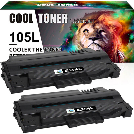 2PK MLT-D105L Toner Comapatible for Samsung SCX 4623FW ML 1910 2525 SF 650P 651P