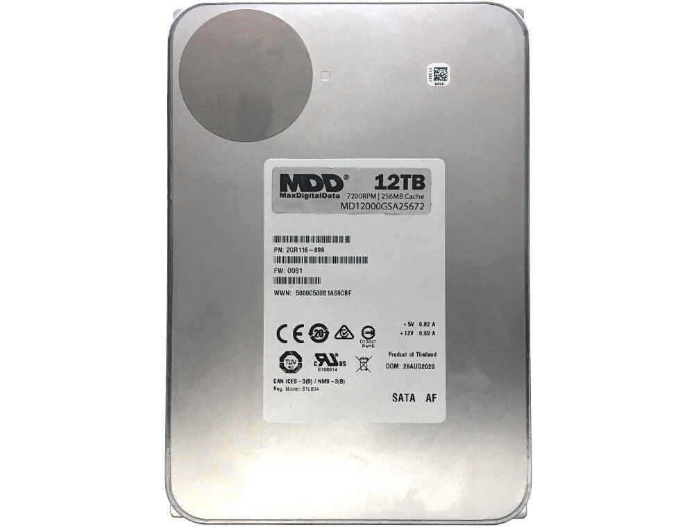 MaxDigitalData 12TB 7200RPM 256MB Cache SATA 6.0Gb/s 3.5inch Desktop Hard Drive