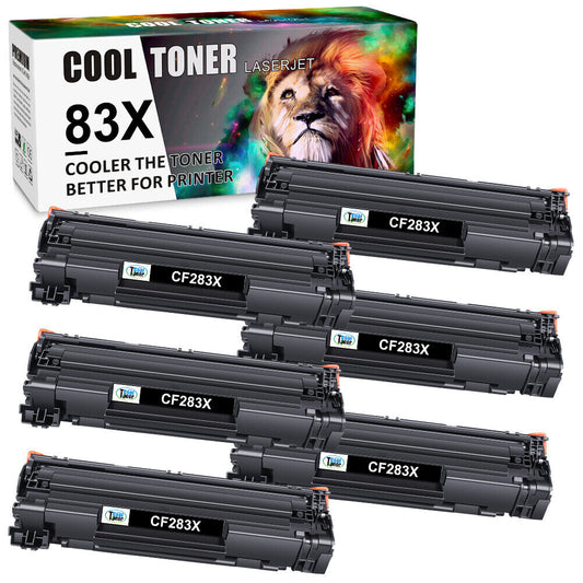 6 PACK For HP CF283X 83X Toner Cartridge LaserJet Pro M202dw M202n Printer