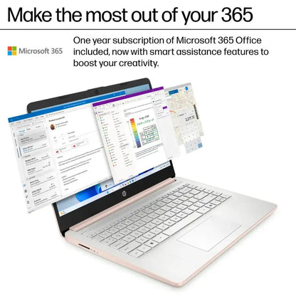 HP Laptop 14" HD Intel N150 8GB 256GB Webcam Office 365 Docking + 128GB microSD