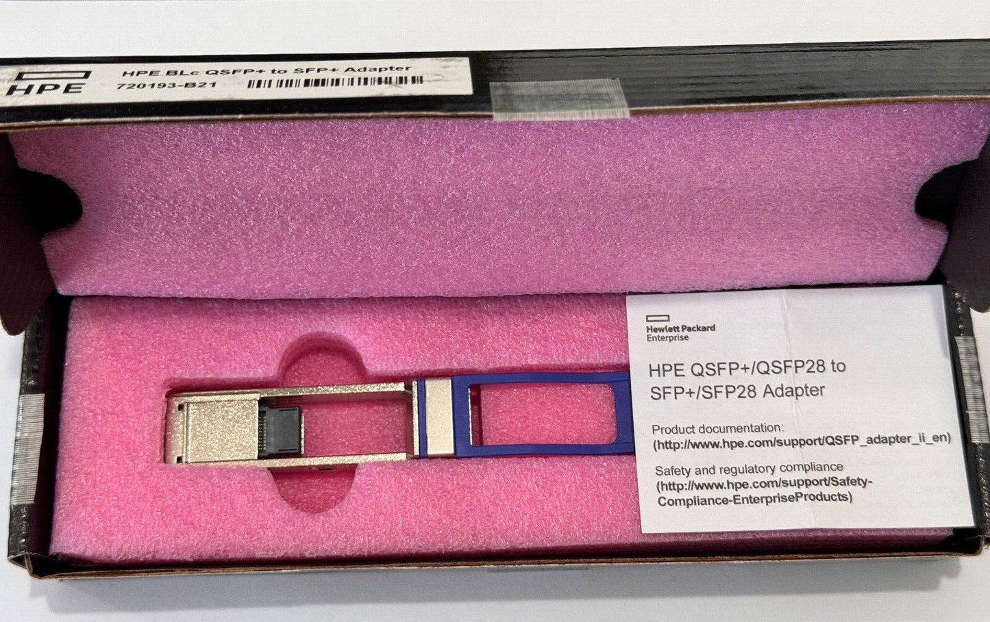 HPE MELLANOX MAM1Q00A-QSA QSFP+ to SFP+ Network Adapter 720193-B21/720195-002