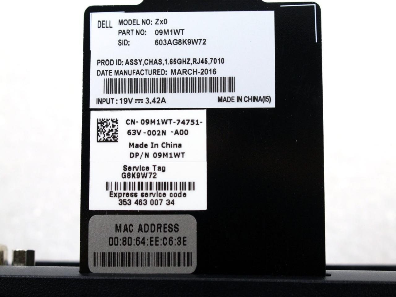 DELL THIN CLIENT HARDWARE 9M1WT WYSE 7010 TC THINOS 8.1 8GF/2GR 9M1WT+DEVICE