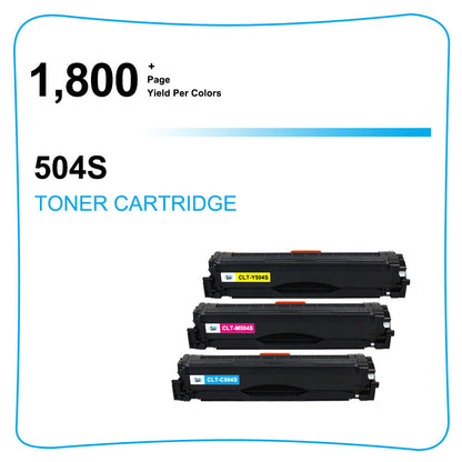 3 Pack Color CLT-K504S 504S Toner Cartridge For Samsung C1810w C1860fw CLP-415nw