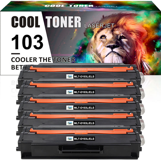 5 Pack MLT-D103L Toner Compatible for Samsung MLTD103S ML-2955DW ML-2955ND