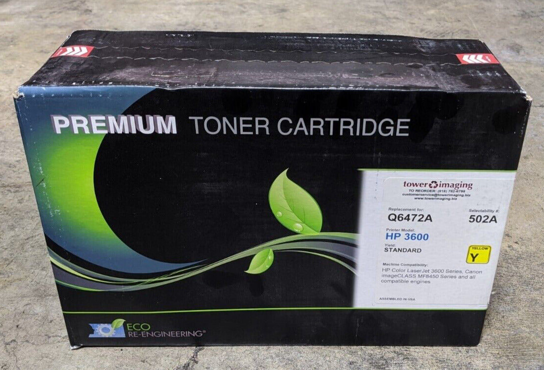 Tower Imaging 502A Q6472A Yellow Toner Cartridge 4K Page for HP 3600 Series NEW